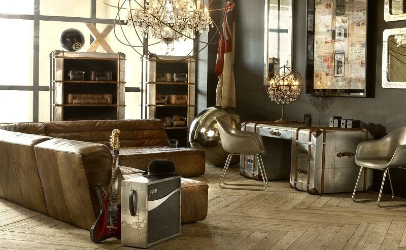 Steampunk style in the interior of the apartment