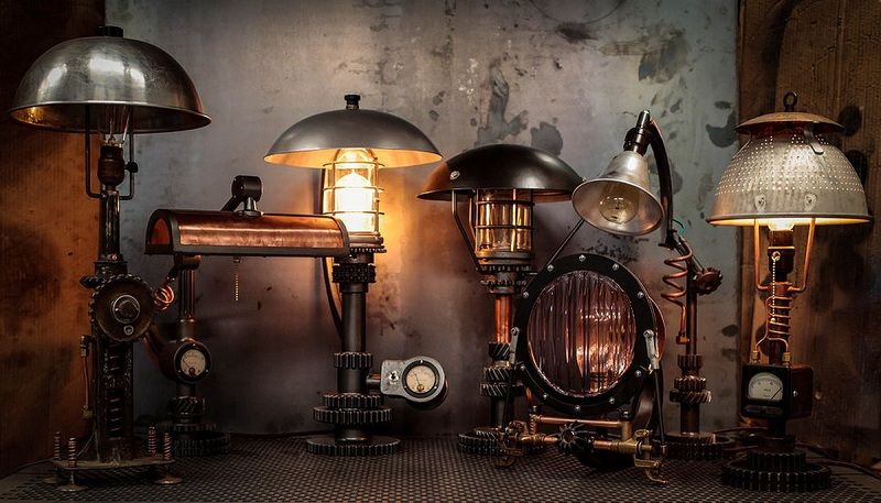 Steampunk style in the interior of the apartment