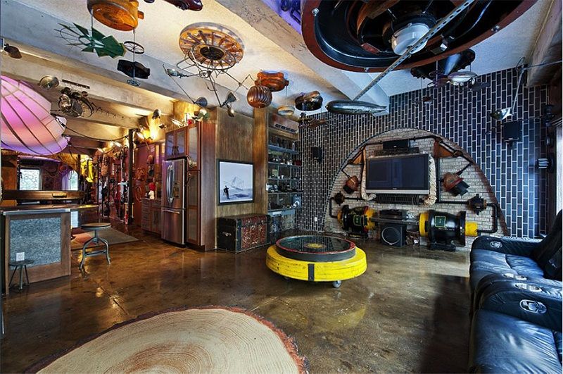 Steampunk style in the interior of the apartment