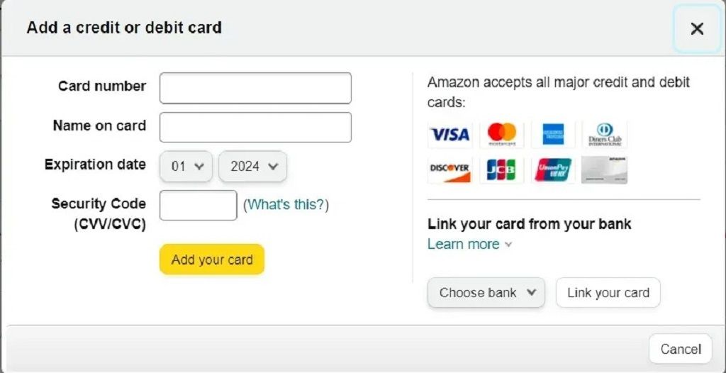 Why won't my Visa gift card work on Amazon