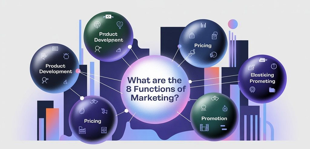 How do the 8 functions of marketing differ from the 4 Ps of marketing