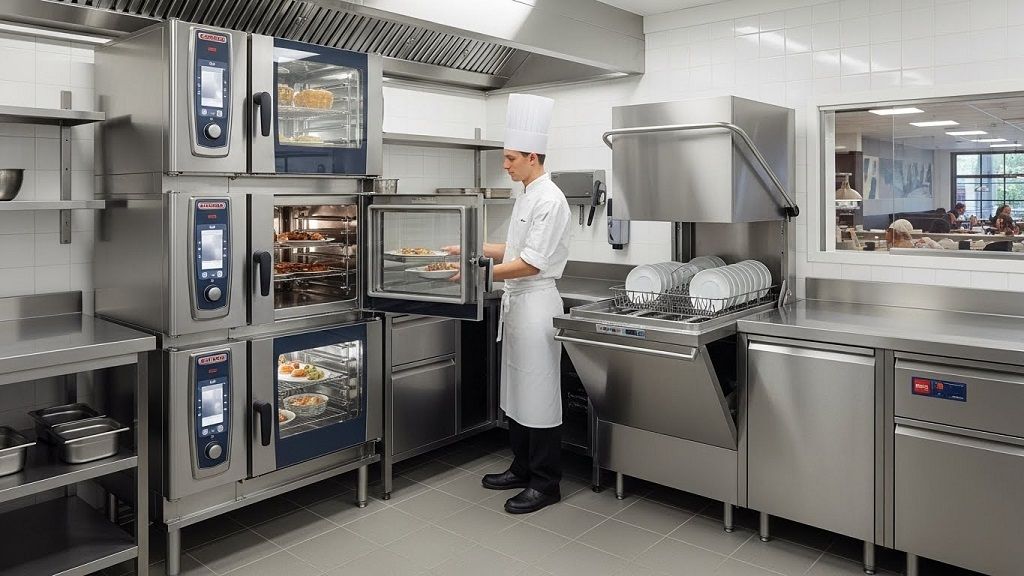 Close up of integrated oven and dishwasher setup