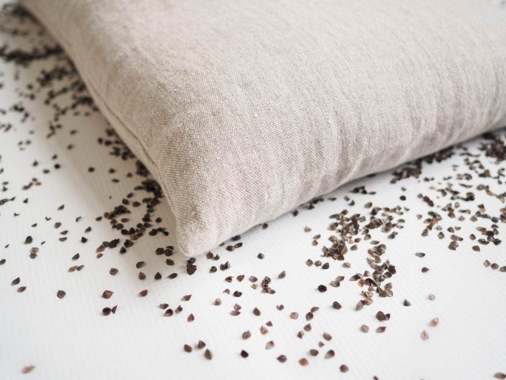 LOFE organic buckwheat pillow with natural light