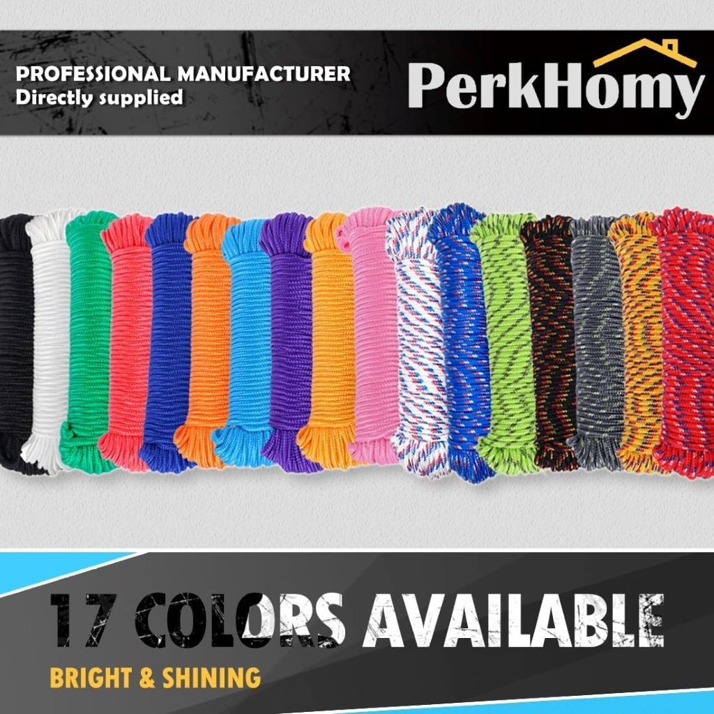 Durable 90-foot PerkHomy nylon poly rope ready for various home and outdoor tasks.