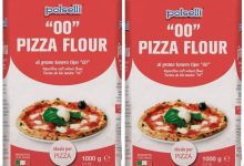 Ingredients for baking and pasta-making with Polselli 00 flour in a kitchen setting.