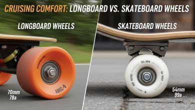 Longboard wheels vs skateboard wheels size comparison for cruising