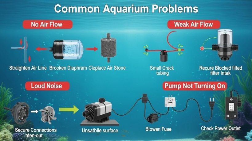 How to Fix Common Aquarium Air Pump Problems