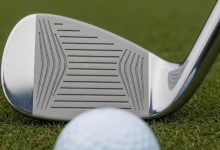 Affordable golf wedge with sharp grooves for maximum spin control on green