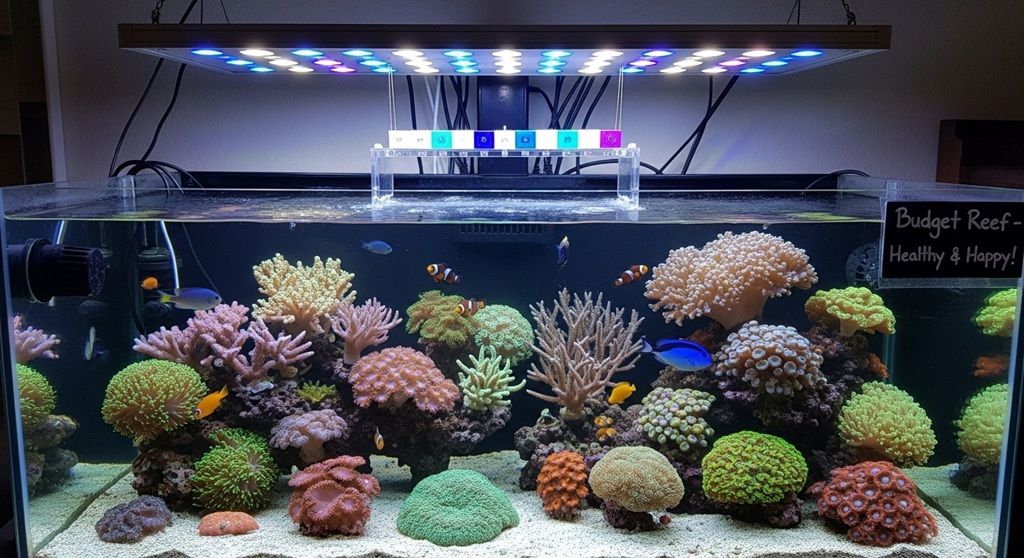 Budget reef aquarium lighting coverage comparison