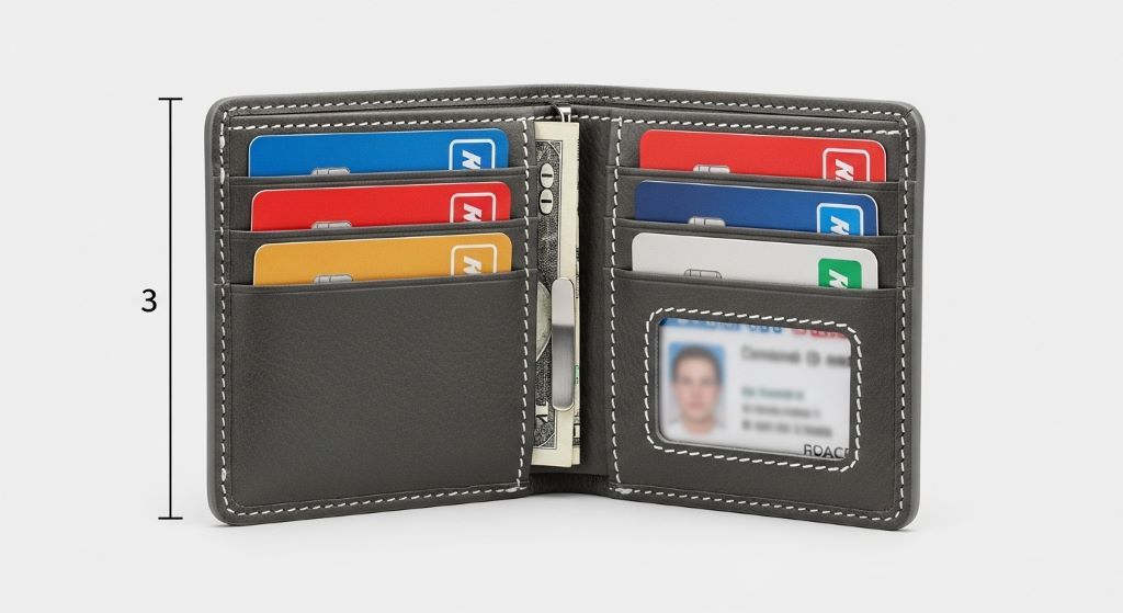 Front pocket wallet design showing compact and modern style