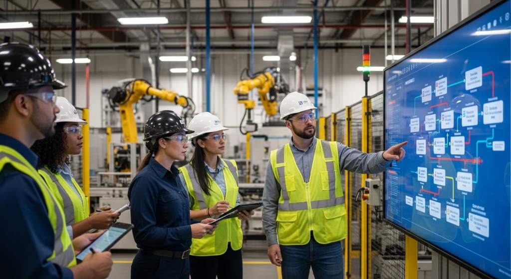 Modern manufacturing equipment inside Dallas production facility