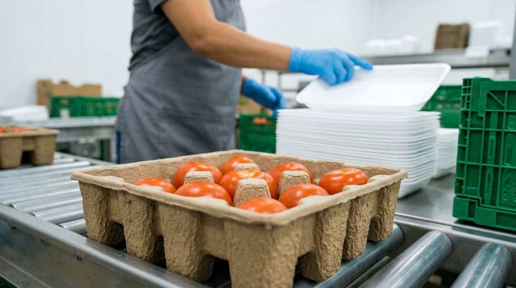 Recycled packaging materials in Texas food production supply chain