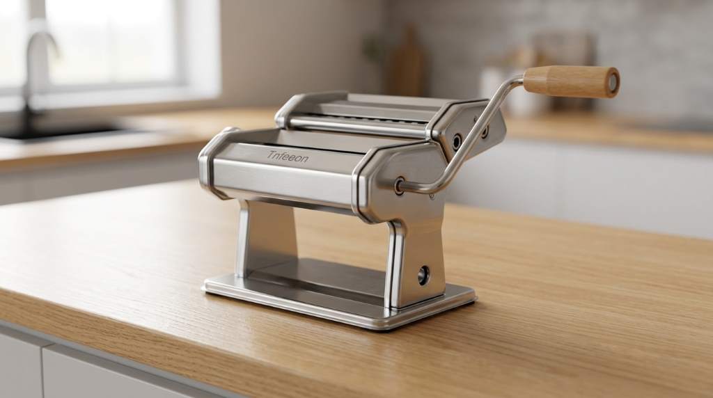 Fresh gnocchi pieces made with stainless steel pasta maker