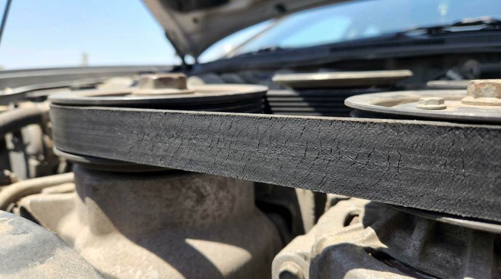 Mechanic inspecting a serpentine belt in Phoenix